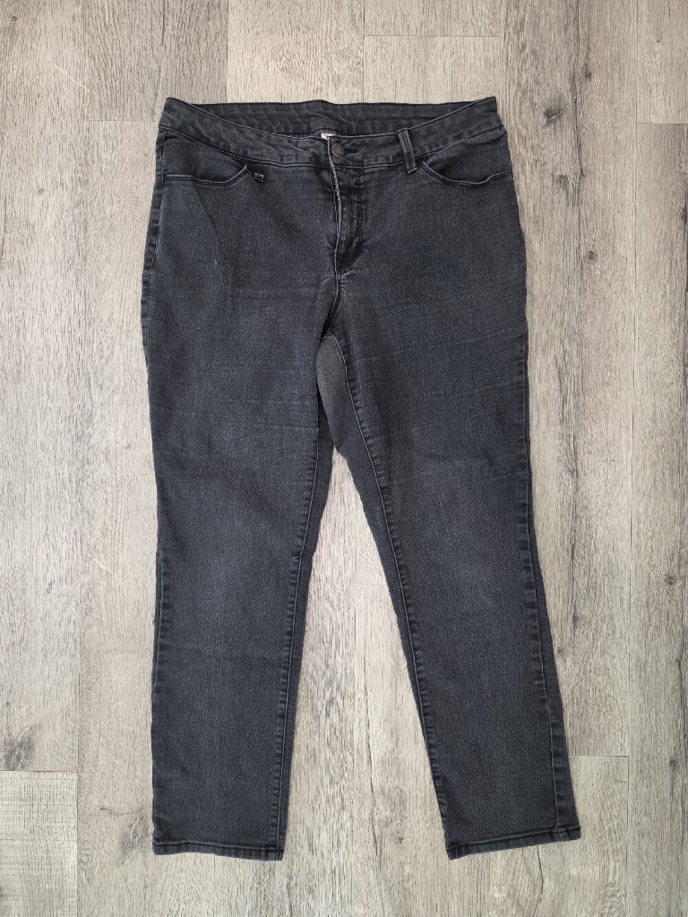 Faded Glory Womens Black Denim Jeans Size 18W Straight Leg Stretch Cotton Blend